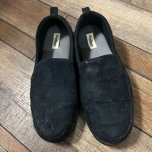 Dearfoams Black Slip-On Loafers with Elastic Opening